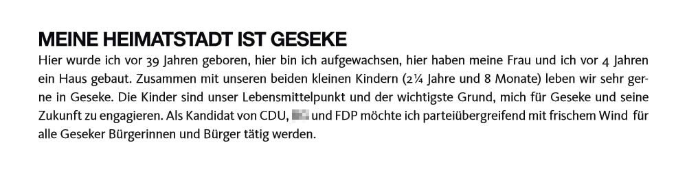 Meine Heimatstadt ist Geseke